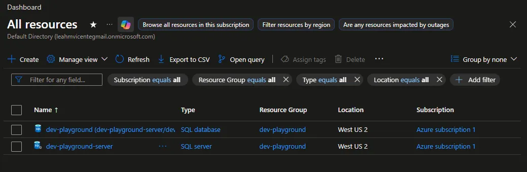 Setting up the Azure SQL Database and SQL Server